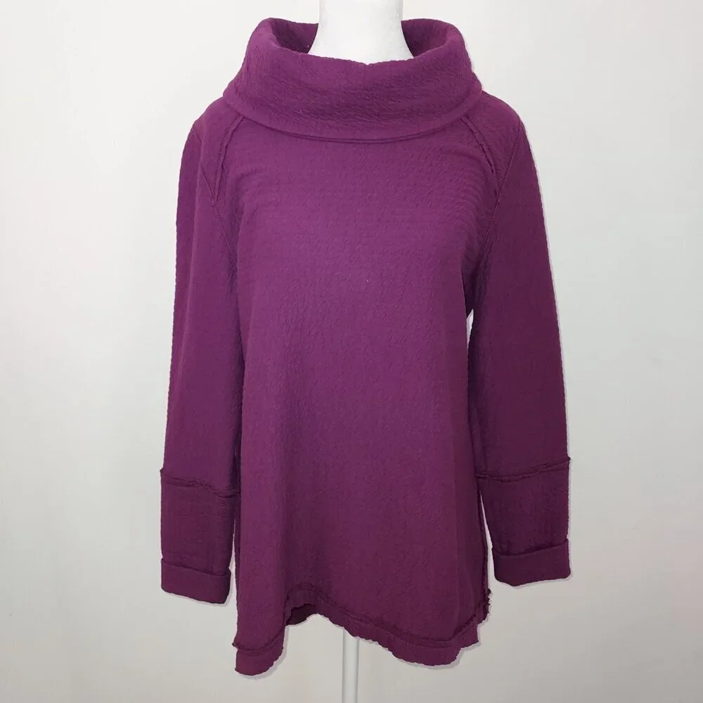 Soft Surroundings Cowl Neck Purple Sweater Size Large